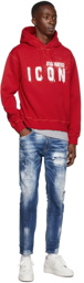 Dsquared2 Red Icon Spray Hoodie