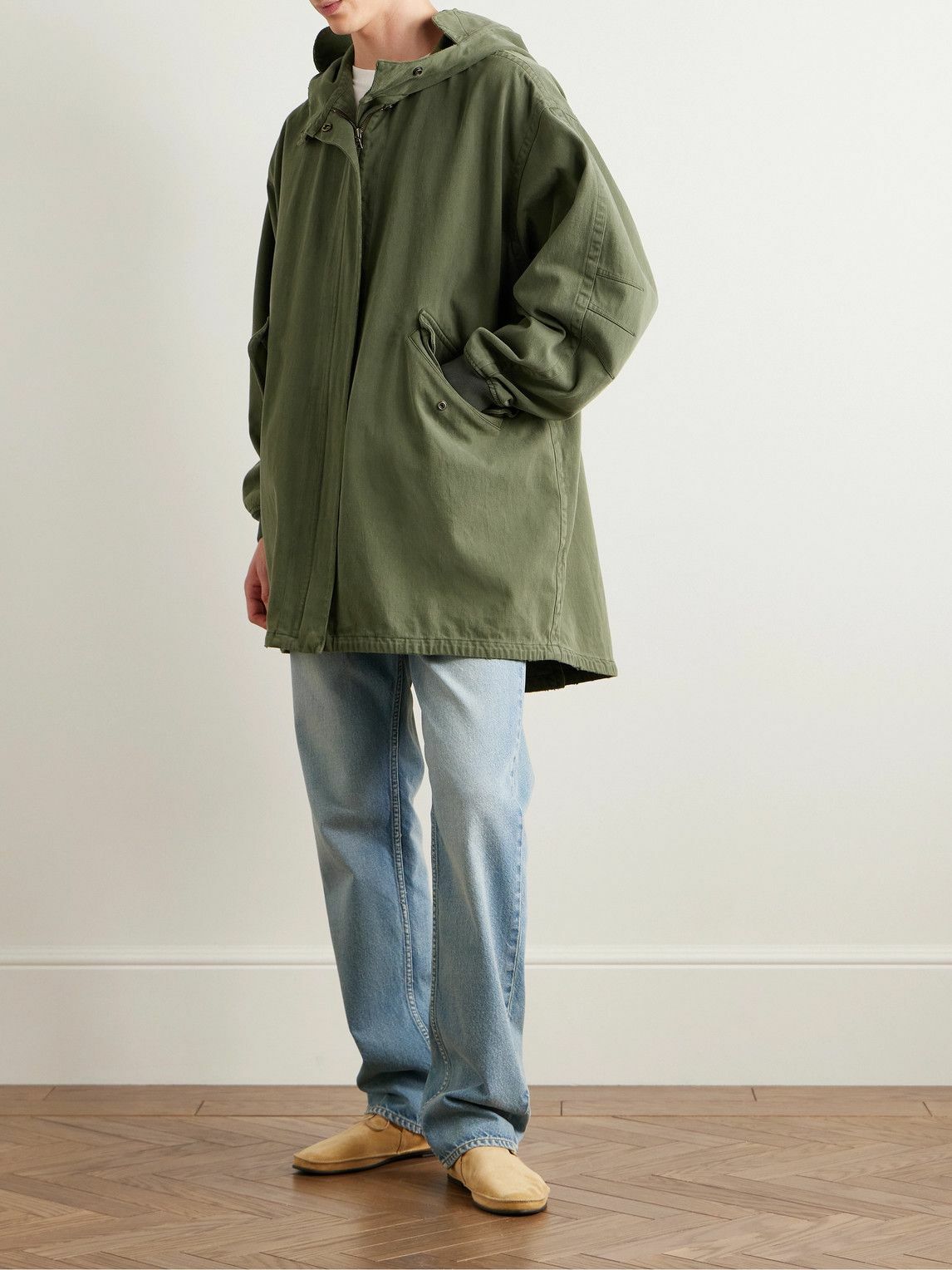 The Row - Kemet Oversized Cotton-Canvas Hooded Jacket - Green