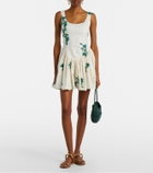 Agua by Agua Bendita Pluma embroidered cotton minidress