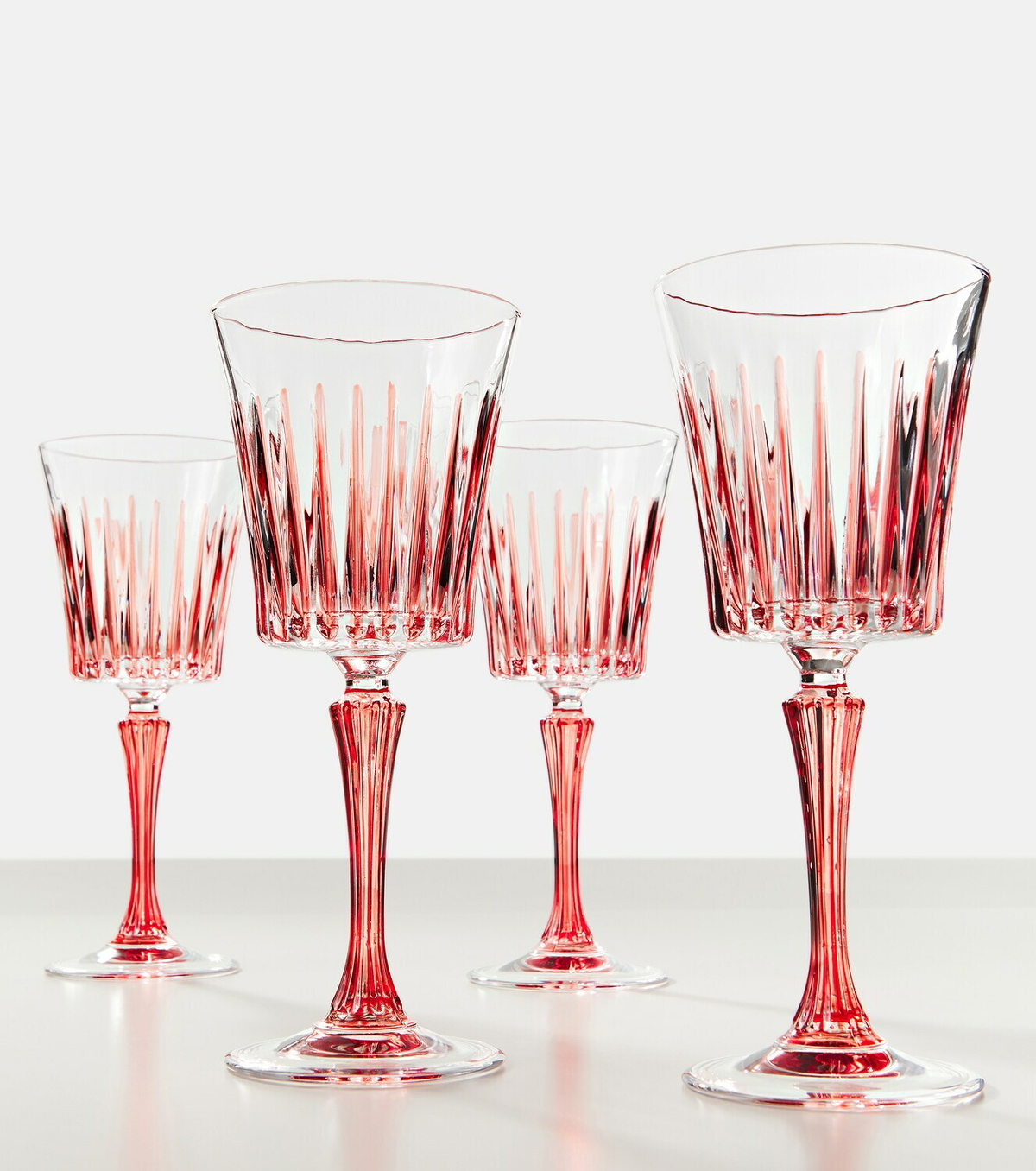 Les-Ottomans Set of 4 striped crystal wine glasses
