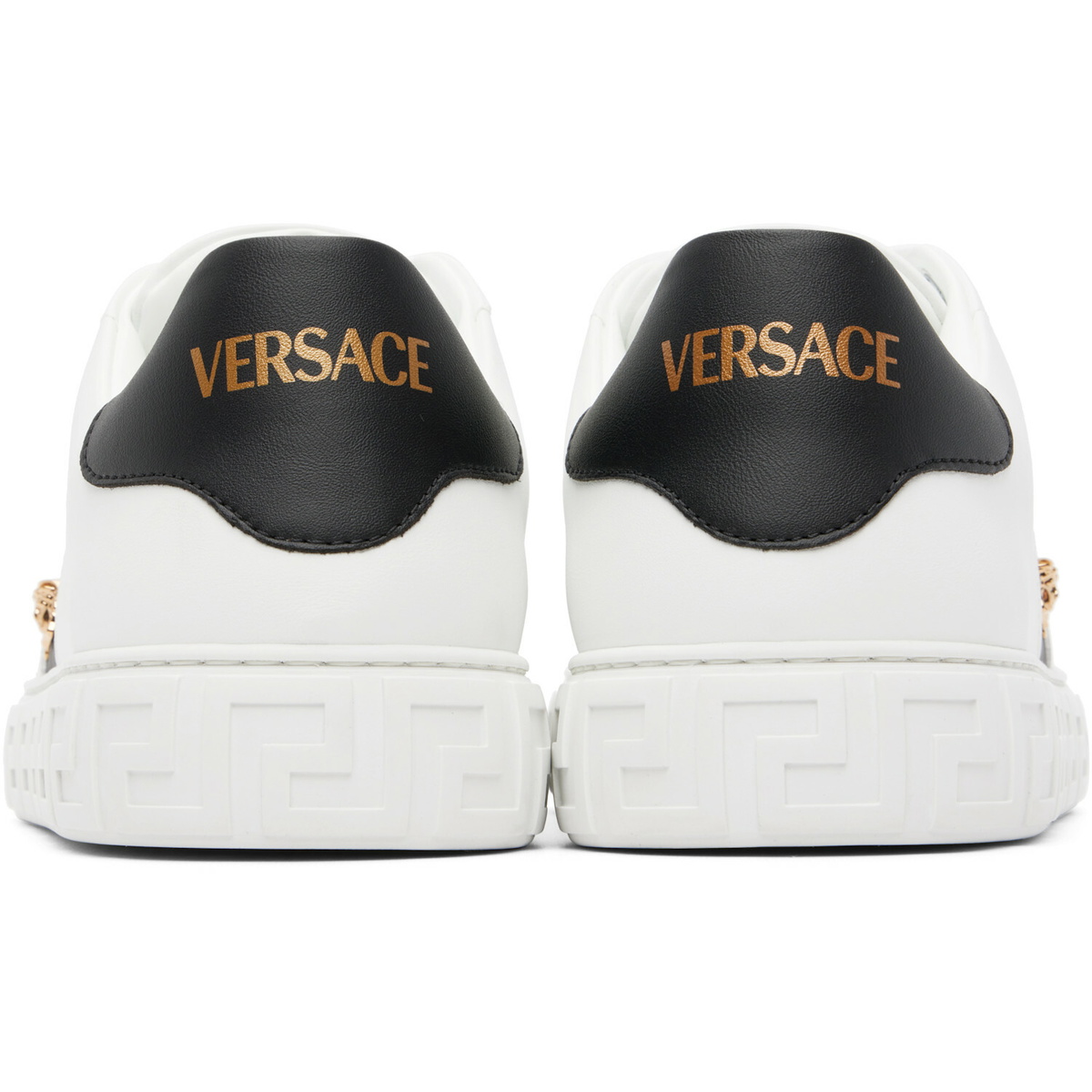 Versace White Greca Embellished Nylon Sneakers