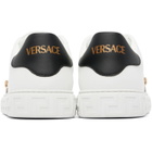 Versace White Greca Embellished Nylon Sneakers