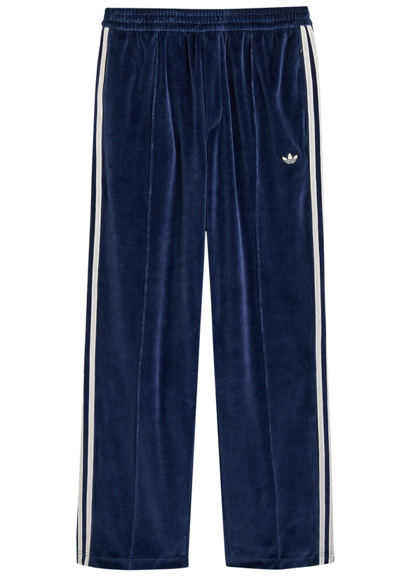 Photo: Adidas X Wales Bonner Straight-leg Velour Track Pants Navy