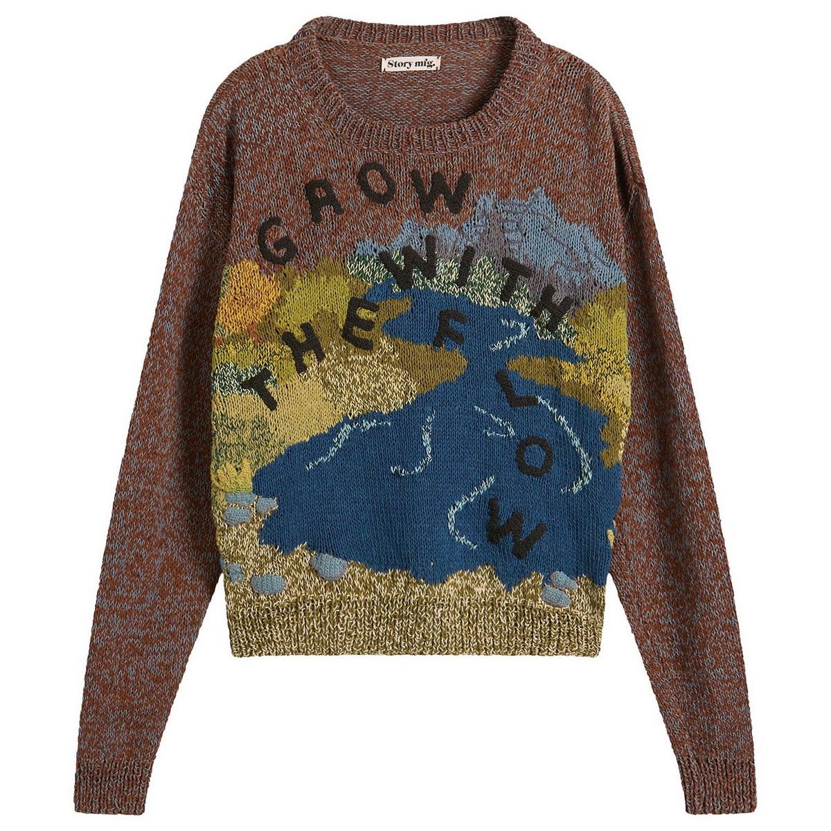 Story mfg. Women's Hand Knit Piper Jumper in Brown