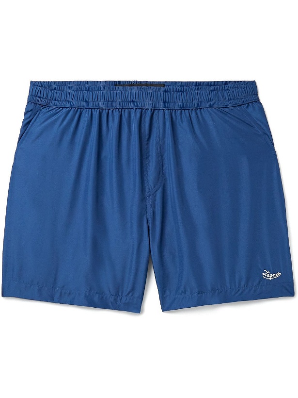 Photo: Zegna - Slim-Fit Mid-Length Swim Shorts - Blue