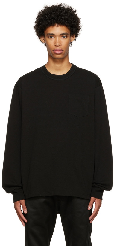 Photo: sacai Black Cotton Long Sleeve T-Shirt