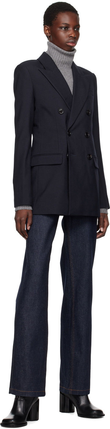 AMI Paris Navy Double-Breasted Blazer AMI