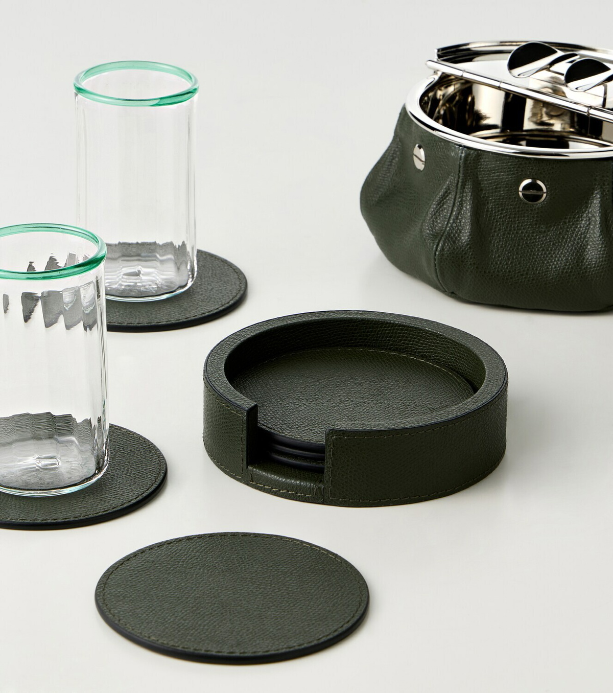 Giobagnara Set of 6 leather coasters