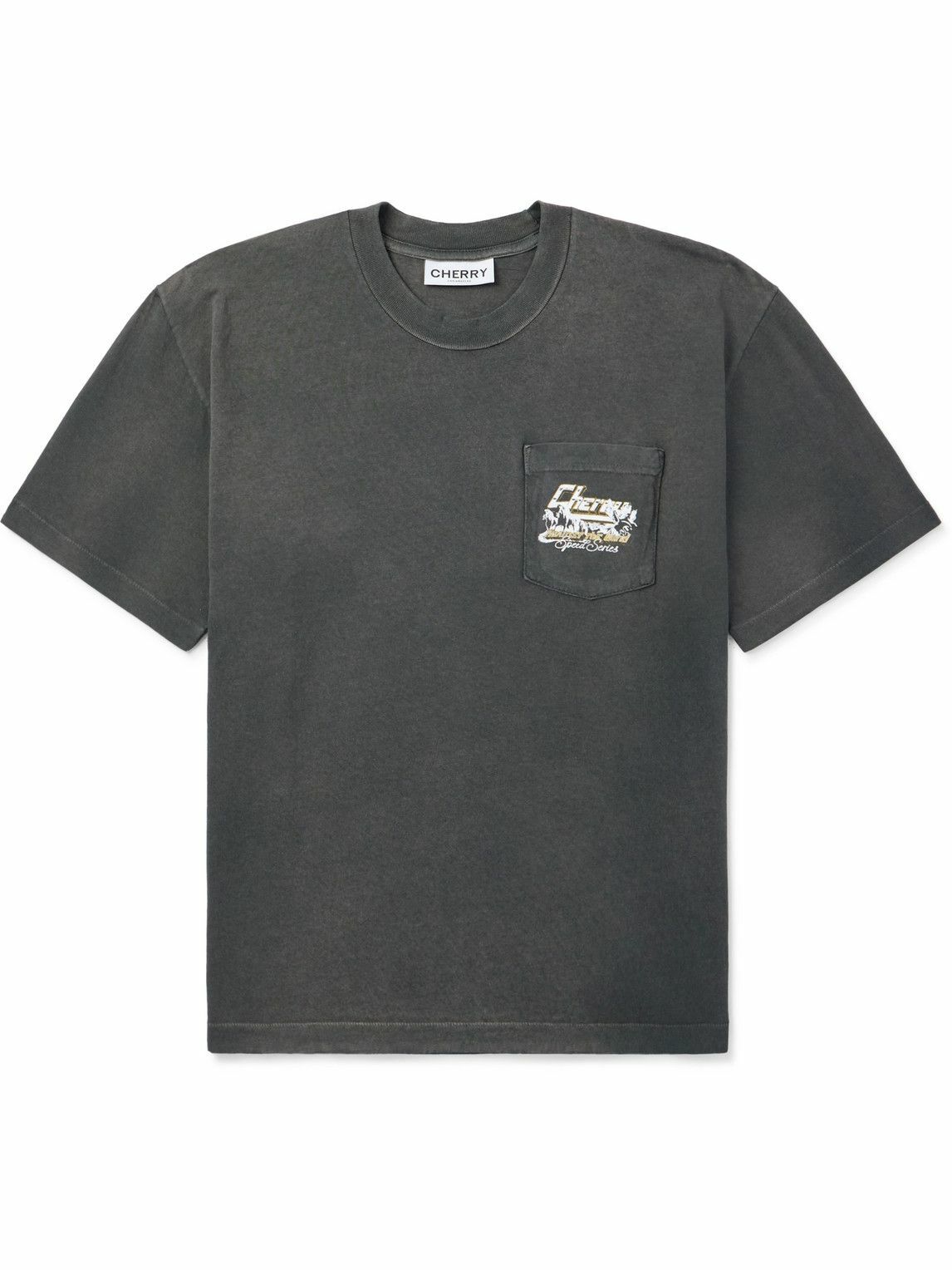 Cherry Los Angeles - Garment-Dyed Logo-Print Cotton-Jersey T
