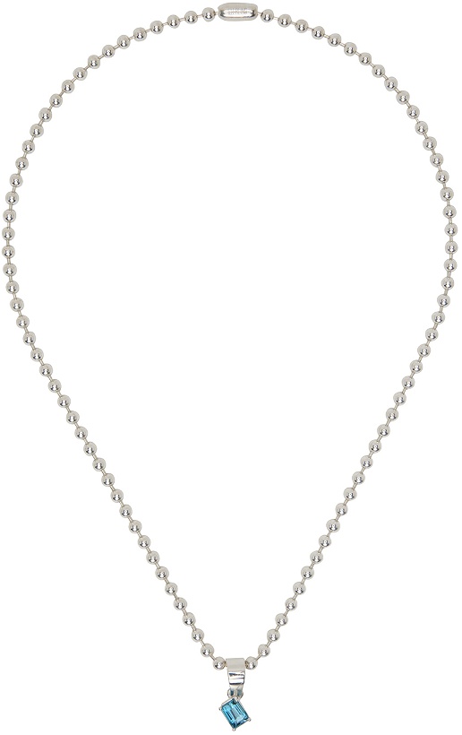 Photo: Martine Ali SSENSE Exclusive Silver & Blue Topaz London Necklace