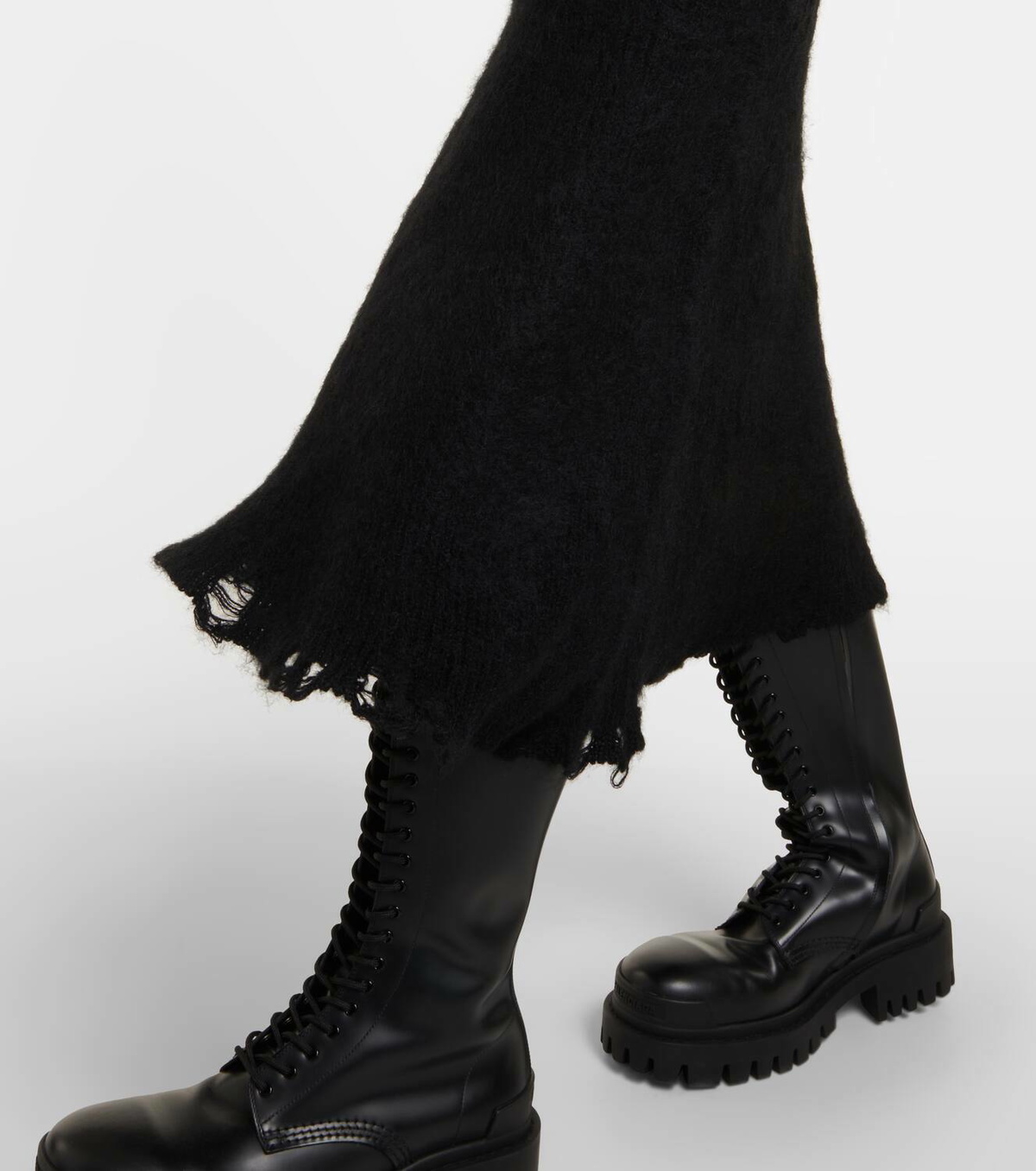 Junya Watanabe Ribbed-knit wool blend maxi dress Junya Watanabe