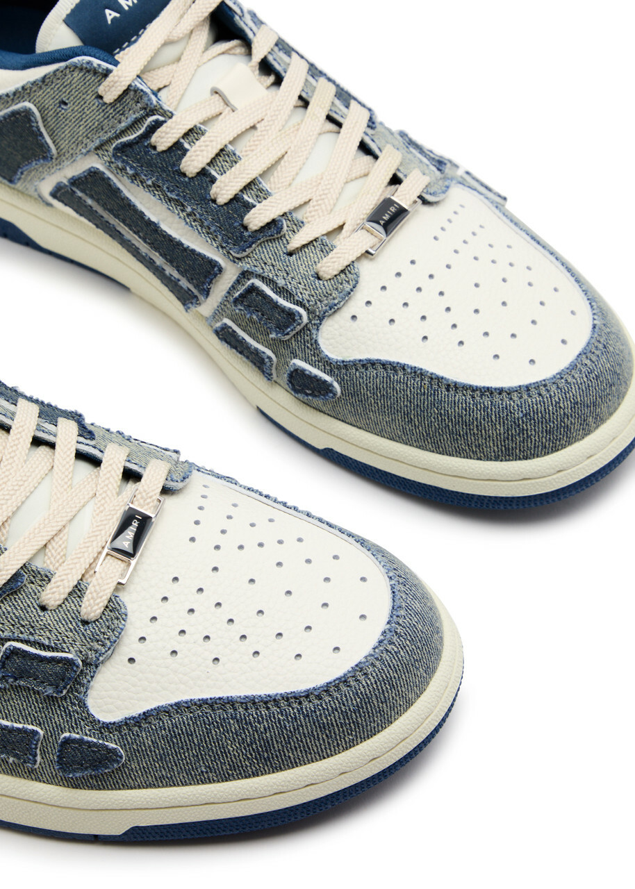 Amiri Skel Panelled Leather Sneakers Blue Amiri