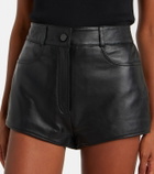 The Frankie Shop Loen high-rise leather micro shorts
