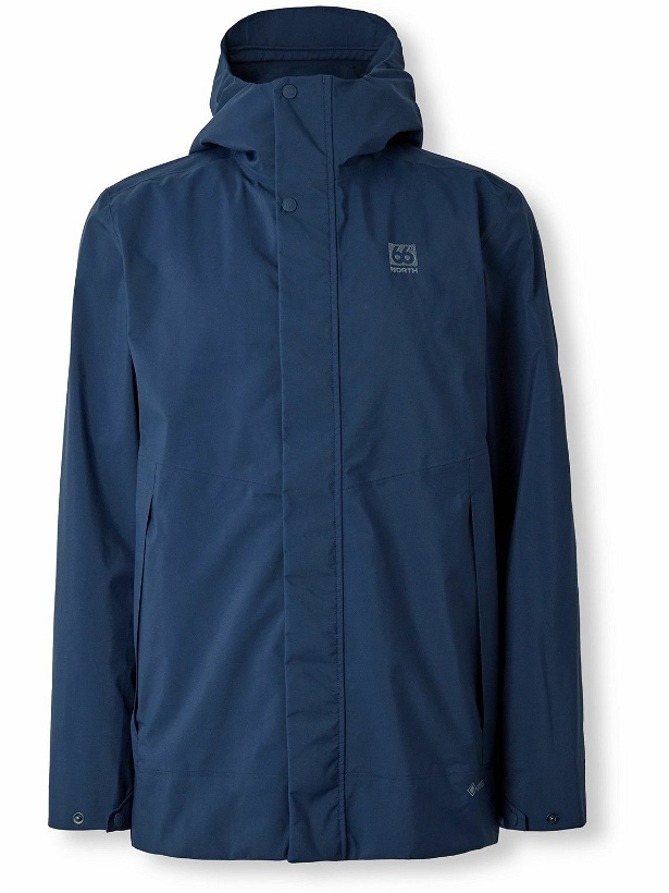 Photo: 66 North - Viðey Logo-Embroidered GORE-TEX® Hooded Jacket - Blue