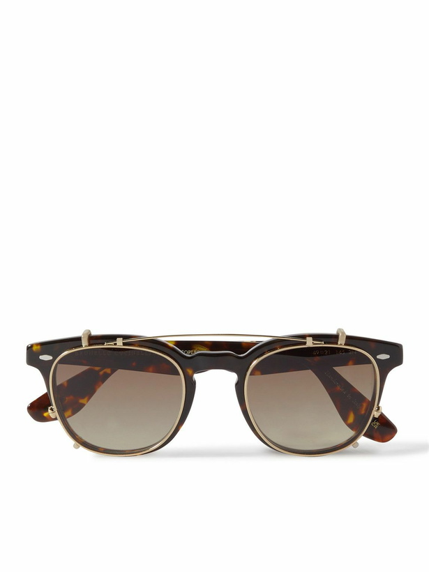 Photo: Brunello Cucinelli - Jep Convertible D-Frame Tortoiseshell Acetate and Gold-Tone Optical Glasses