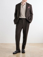 Officine Générale - Hugo Tapered Virgin Wool-Twill Suit Trousers - Brown