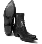 Saint Laurent - Lucas Python Boots - Men - Black