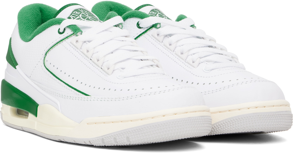 Nike Jordan White & Green Jordan 2/3 Sneakers