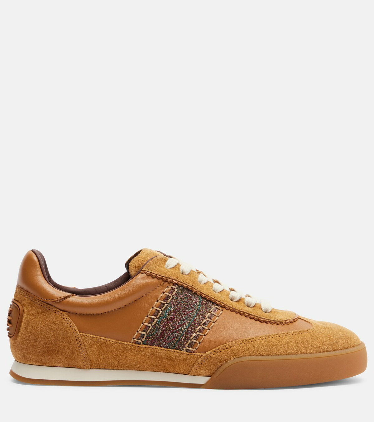 Etro Pegaso suede-trimmed leather sneakers