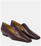 Khaite Croc-effect leather loafers
