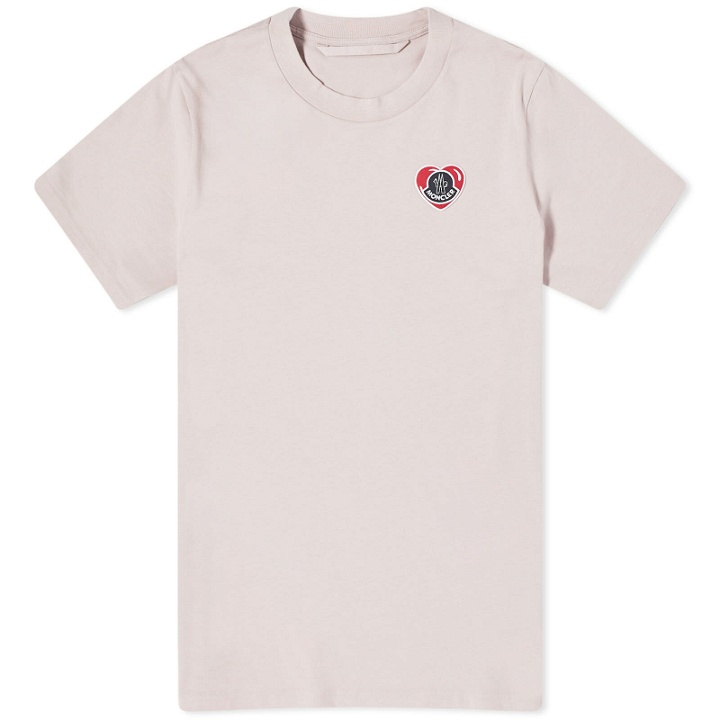Photo: Moncler Men's Heart Badge Short Sleeve T-Shirt in Lilac