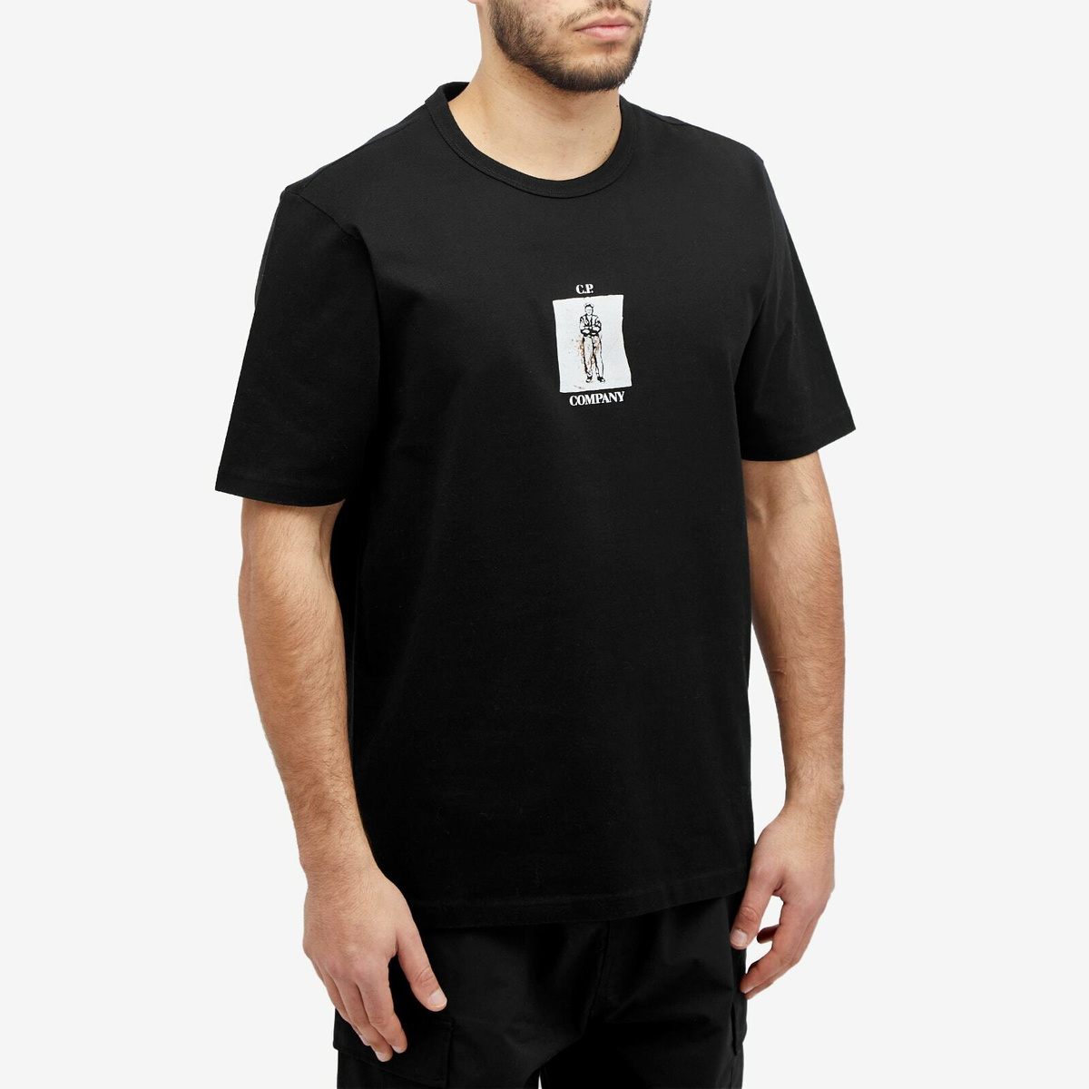 C.P. Company Men's 30/2 Mercerized Jersey Twisted Graphic T-Shirt