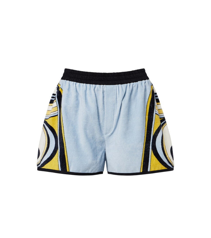 Photo: La DoubleJ Pull-up printed cotton terry shorts