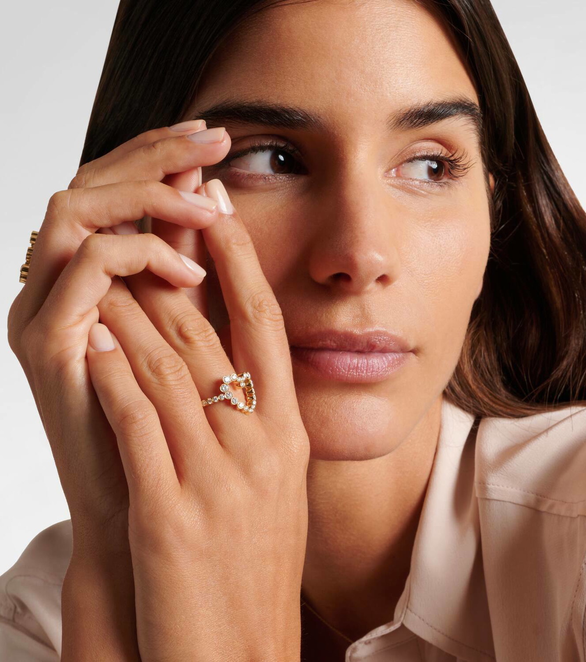 Sophie Bille Brahe Ensemble Coeur 18kt gold ring with diamonds