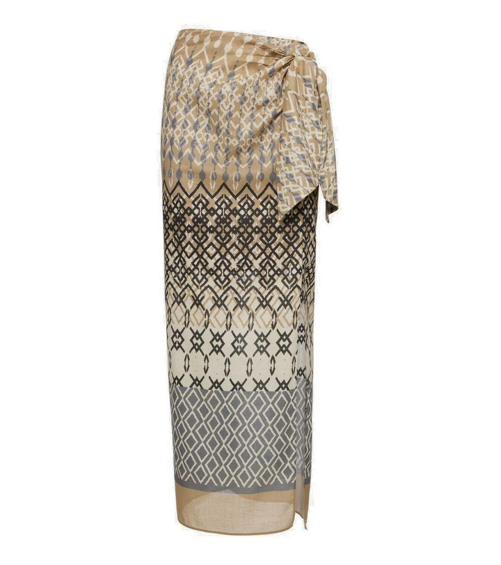 Photo: Brunello Cucinelli Printed cotton wrap skirt