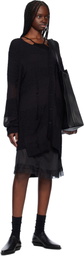 YOHJI YAMAMOTO Black 5G Randome Damage Processed Cardigan