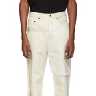 Rick Owens Drkshdw Off-White Combo Collapse Cropped Jeans