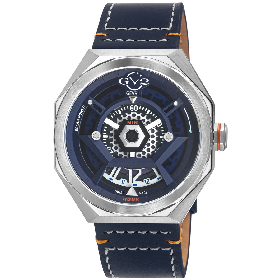 GV2 by Gevril Stella Solare Blue Dial Mens Watch 43800