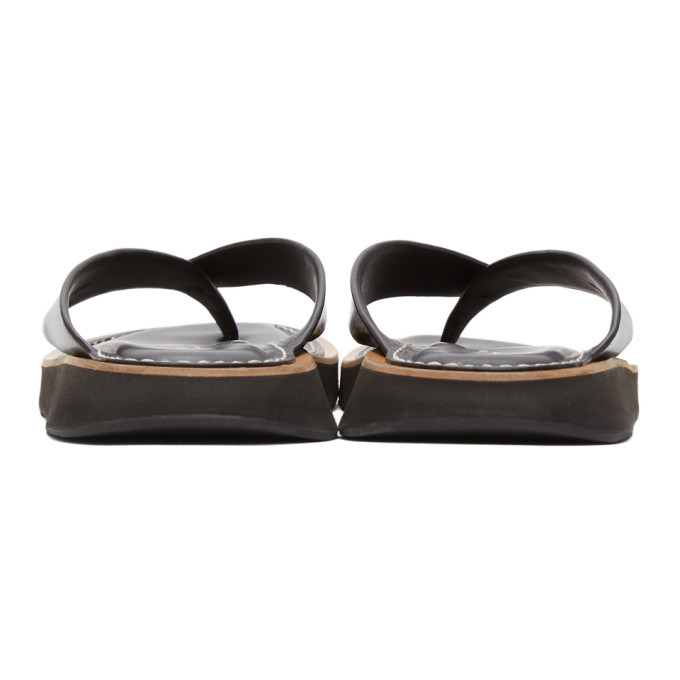 rag and bone Black Parker Thong Sandals Rag and Bone