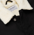 Carhartt WIP - Fairmount Faux Shearling-Lined Organic Cotton-Canvas Field Jacket - Black