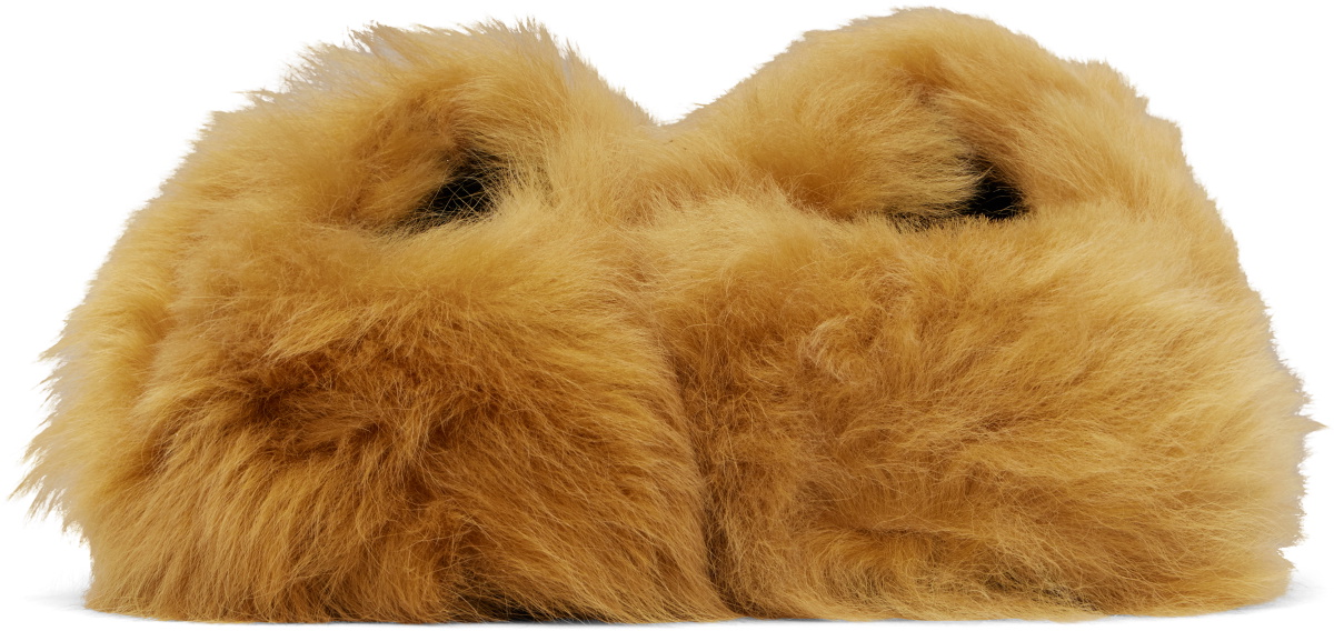 The Attico Tan Mini Robin Sabot Slippers