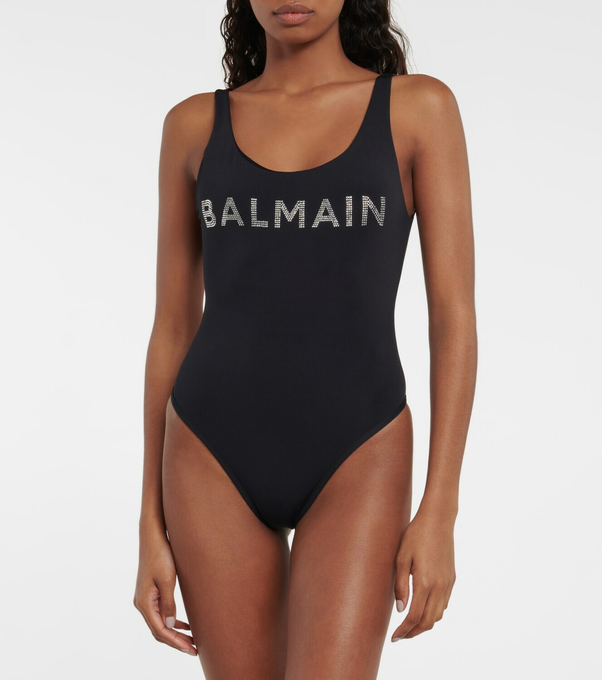 Balmain Logo crystal embellished swimsuit Balmain