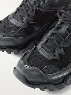 Balenciaga - Track.3 Distressed Mesh and Nylon Sneakers - Black