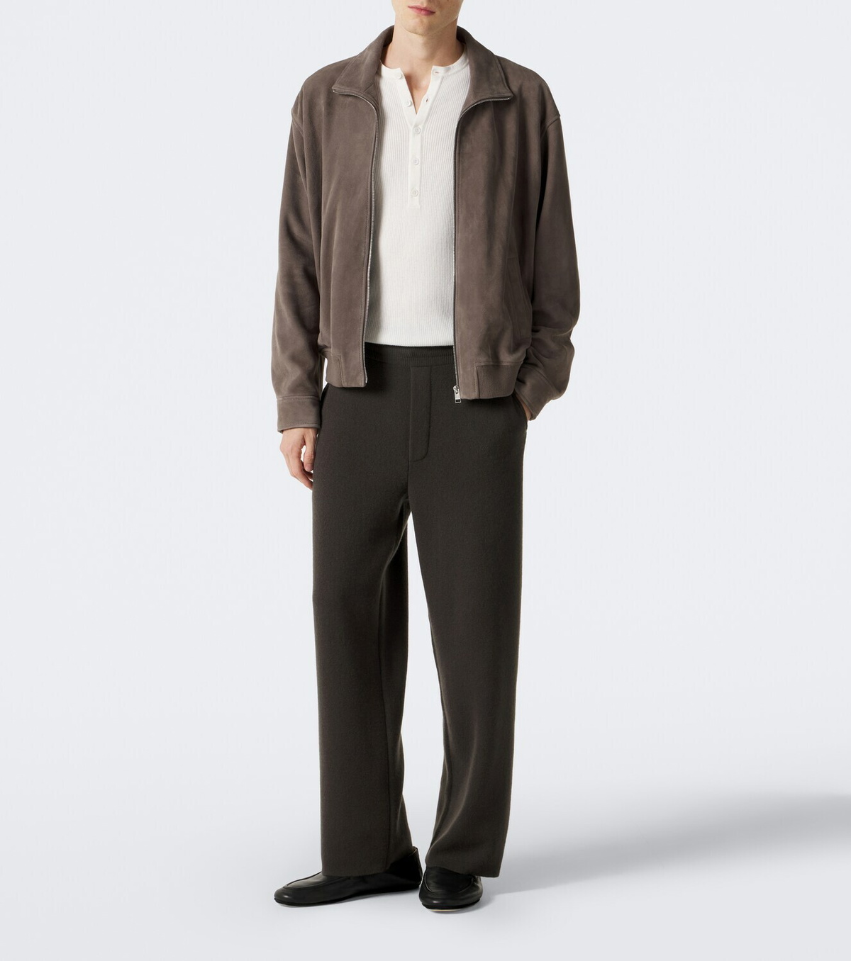 Lisa Yang Falk cotton and cashmere Henley shirt
