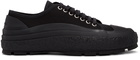 Jil Sander Black Canvas Low-Top Sneakers