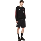 McQ Alexander McQueen Black Racing Swallow Shrunken Shorts