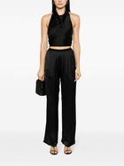 Matteau Black Satin Wide Leg Trousers