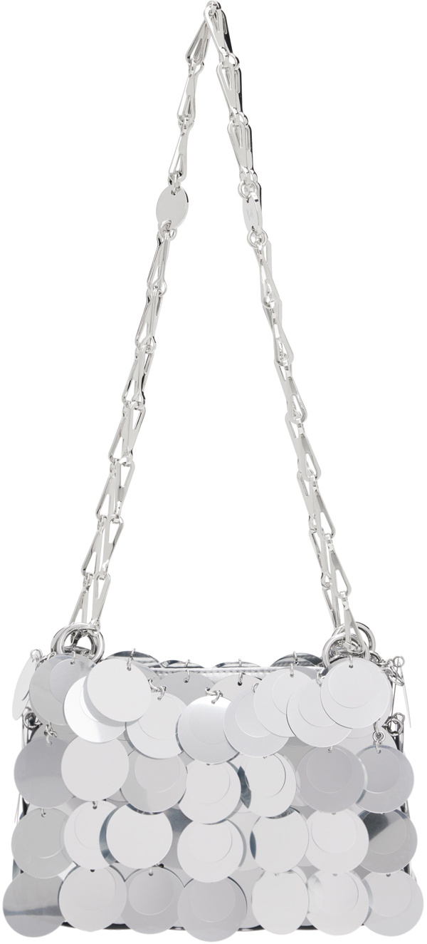 Rabanne Silver Sparkle Discs Nano Bag Paco Rabanne