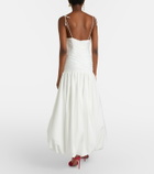 Self-Portrait Gathered cotton-blend maxi dress