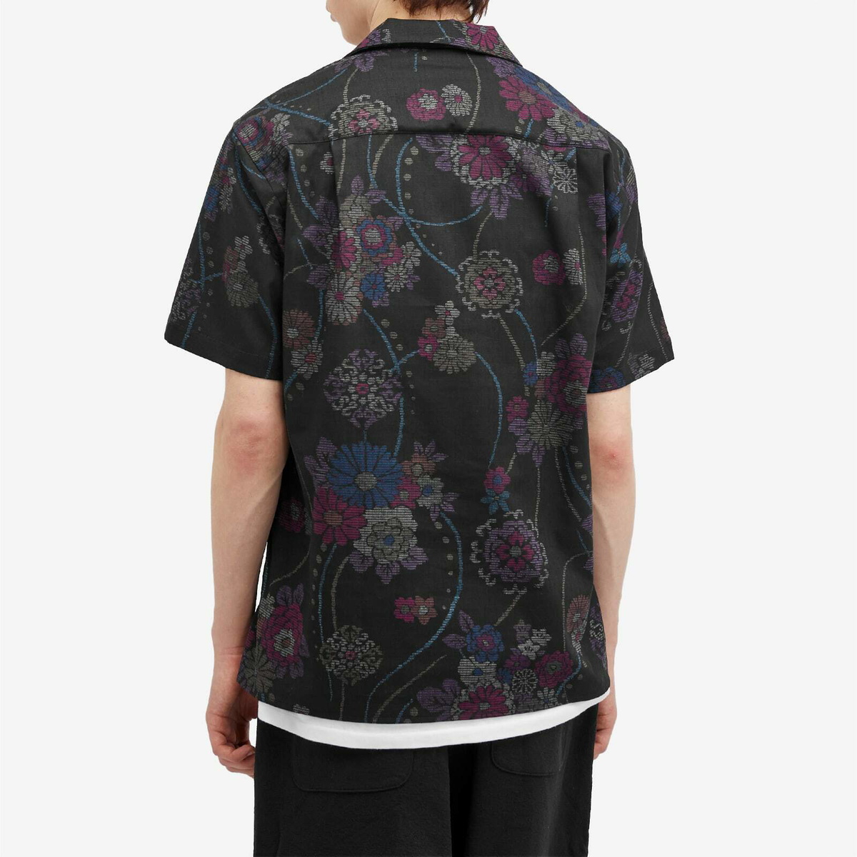 Gitman Vintage Men's Floral Waffle Camp Shirt in Black