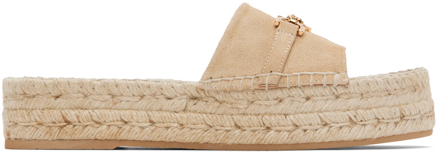 Versace Beige Medusa '95 Espadrille Sandals