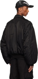 We11done Black Collar Bomber Jacket