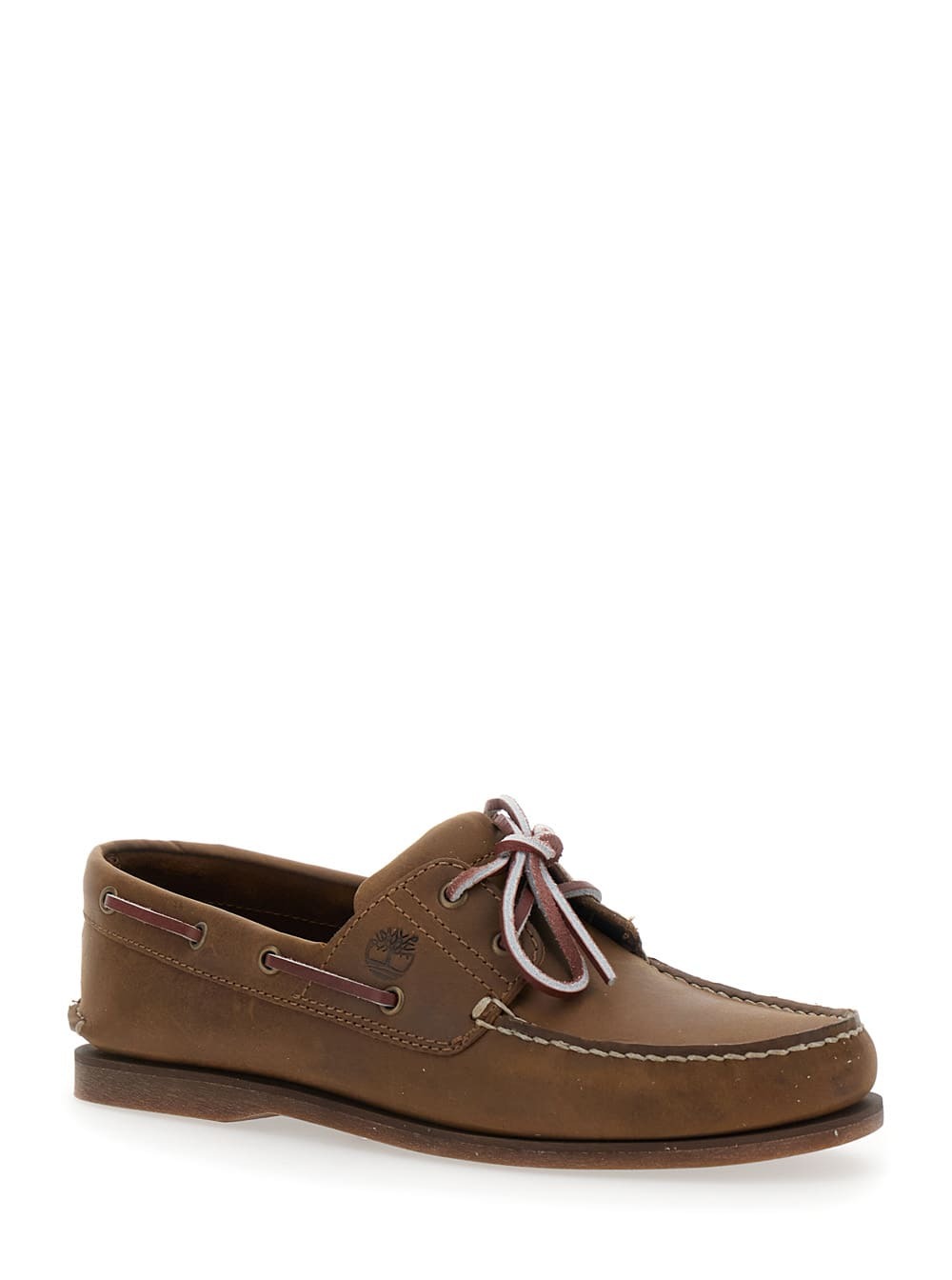 Timberland Brown Boat Loafers With Lace-up Detail In Leather  display picture 1