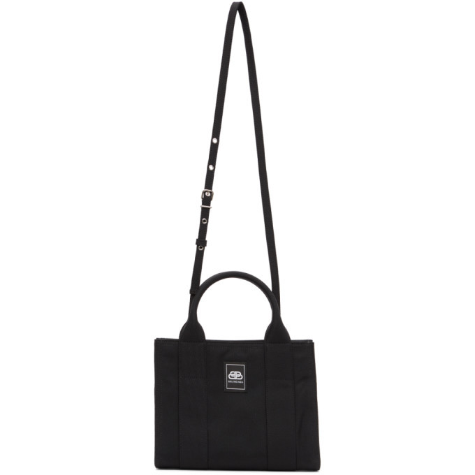 XS black nylon tote bag