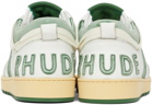 Rhude White & Green Rhecess Low Sneakers