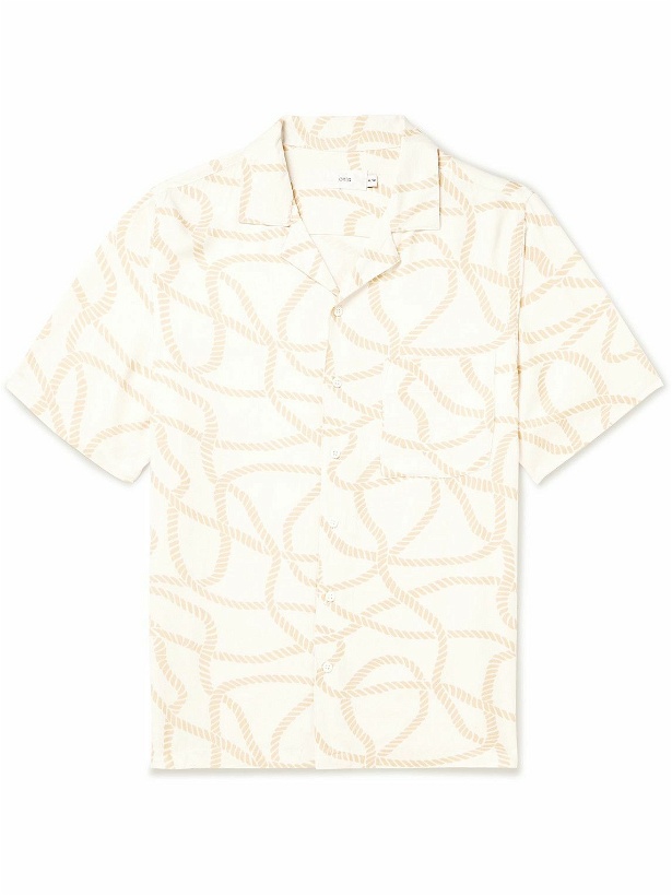 Photo: Onia - Vacation Camp-Collar Printed Crepe Shirt - White